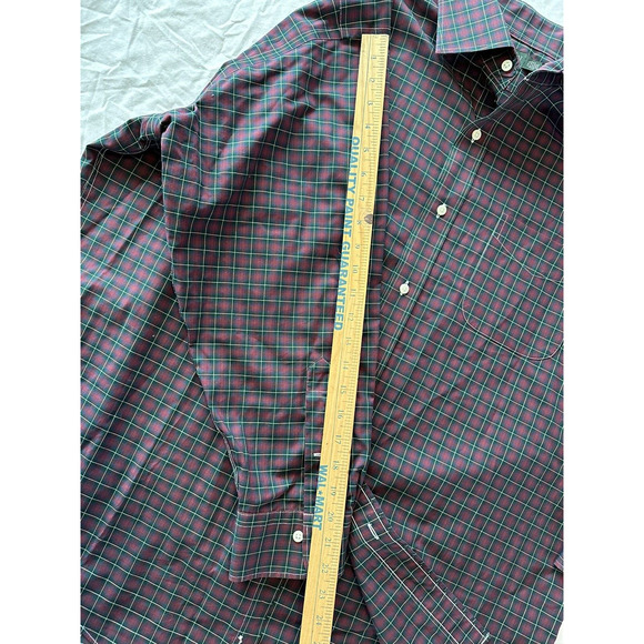 Lauren Ralph Lauren Button Down Shirt, Red/Green Plaid, Non-Iron Sz 17 1/2 32/33 - Picture 8 of 10